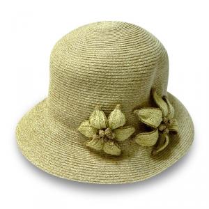 Fashion hat light yellow flowers