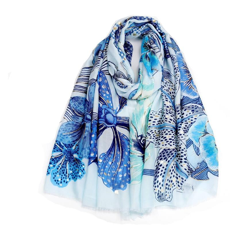 New Manufacturer hot sale fashion wide woman cotton shawls high quality luxury branded viscose printed scarf hijabs